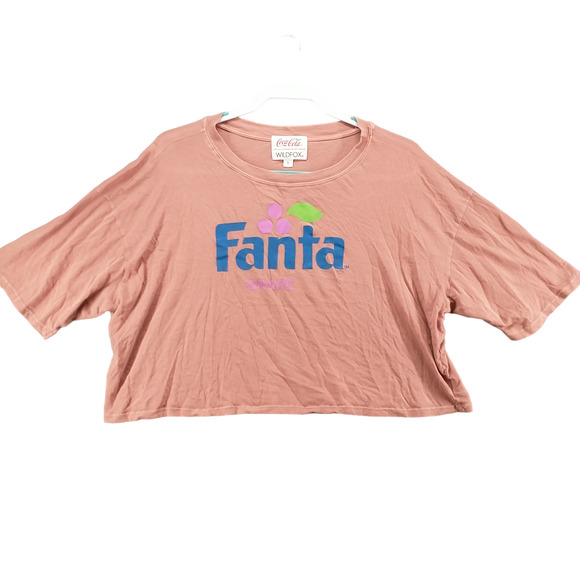 Wildfox Coca Cola Women's Grape Fanta Crop Top Brownish Red Large Crew Neck - Picture 1 of 13